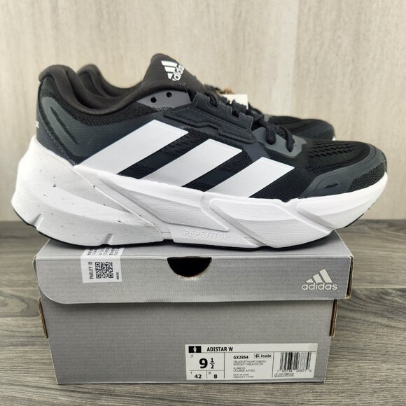 Adidas Adistar Size 9.5 Womens Black White Casual Shoes Sneakers